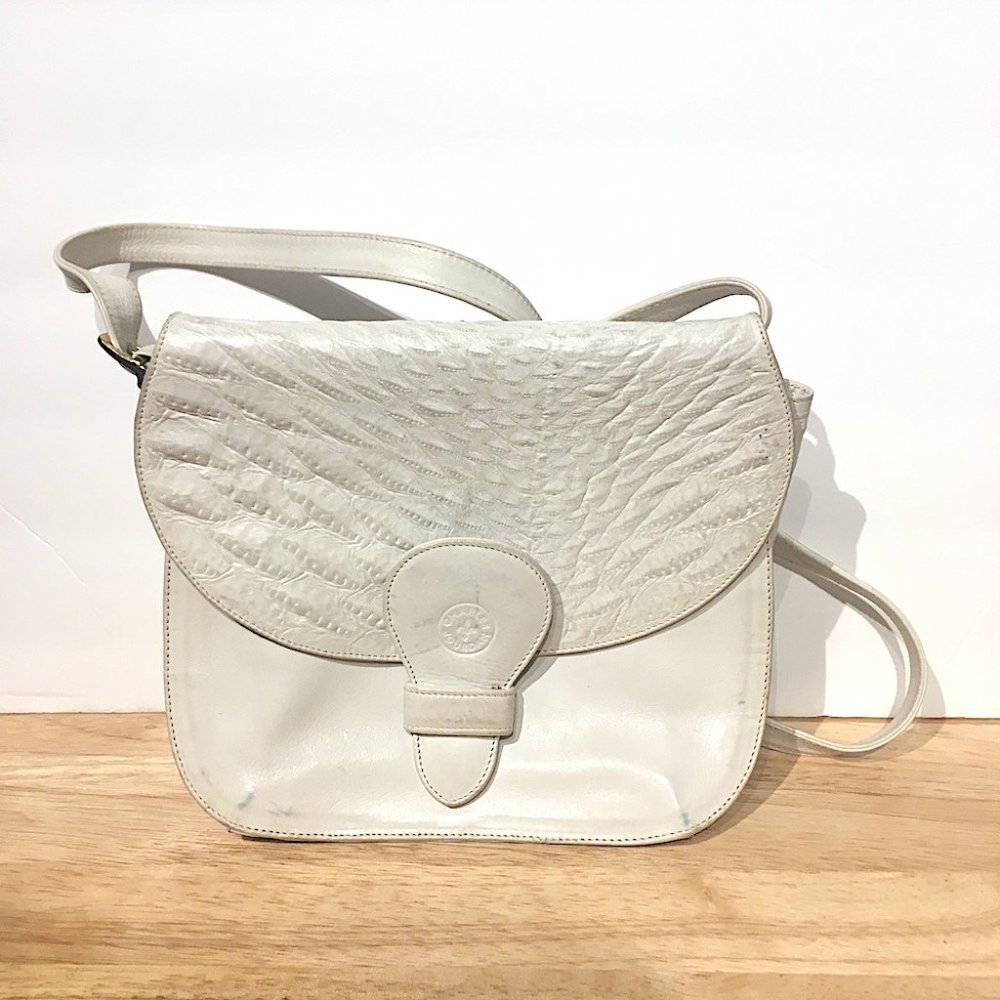 Charles Jourdan Vintage White Leather Bag--Made in Italy